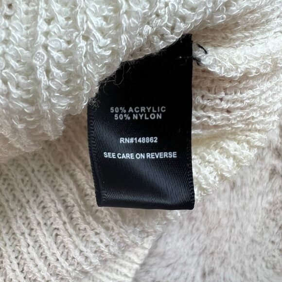 TORRID Pointelle Pullover Balloon Sleeve Sweater Ivory White Loose Knit Size 1X - Picture 8 of 11